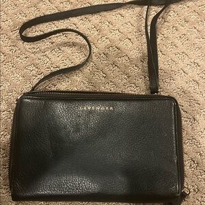 Levenger Black Leather Crossbody